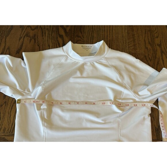 Athleta RENEW SEAMLESS MOCK NECK TOP White Size Medium‎ Gym Activewear Workout - Picture 8 of 12